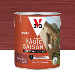 Lasure V33 Haute saison 8 ans rouge basque satiné 2.5 l de marque V33, référence: B9188000