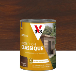 Lasure V33 Protection classique 4 ans chêne foncé satiné 0.75 l de marque V33, référence: B9188800