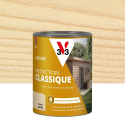 Lasure V33 Protection classique 4 ans incolore satiné 0.75 l de marque V33, référence: B9189000