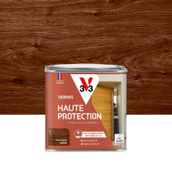 Vernis pour bois extérieur V33 Haute protection chêne foncé satiné 0.5 l de marque V33, référence: B9189500