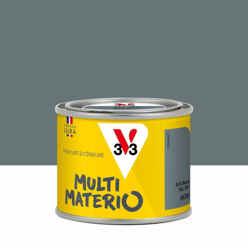 Peinture multimateriaux exterieure Multimaterio V33 gris bleute satine 0.125 l - V33
