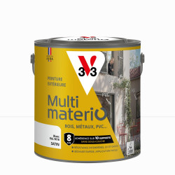 Peinture multimateriaux exterieure Multimaterio V33 blanc satine 2 l de marque V33, référence: B9191700