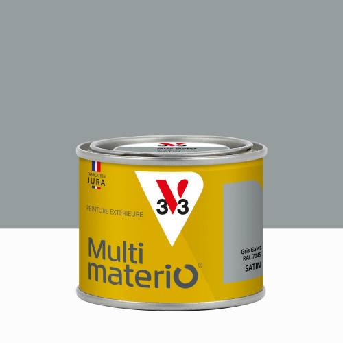Peinture multimateriaux exterieure Multimaterio V33 gris galet satine 0.125 l - V33