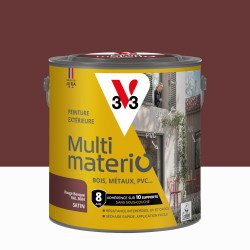 Peinture multimateriaux exterieure Multimaterio V33 rouge basque satine 2 l de marque V33, référence: B9192200