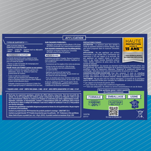 Peinture extérieure facade RIPOLIN blanc mat 2.5l - RIPOLIN