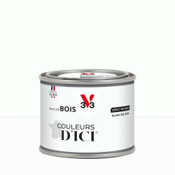 Peinture extérieure bois V33 Couleurs d'ici, blanc ral 9016 velours  0.125l de marque V33, référence: B9193400