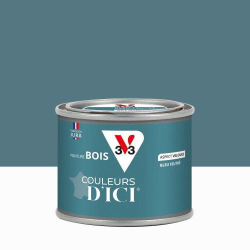 Peinture extérieure bois V33 Couleurs d'ici, bleu feutré velours  0.125l - V33