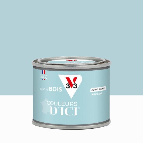 Peinture extérieure bois V33 Couleurs d'ici, bleu grisé velours  0.125l - V33