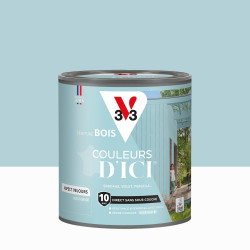 Peinture extérieure bois V33 Couleurs d'ici, bleu grisé velours  0.5l de marque V33, référence: B9194200