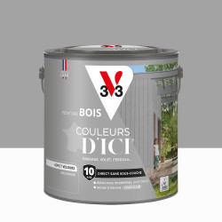 Peinture extérieure bois V33 Couleurs d'ici, gris soyeux velours  2l de marque V33, référence: B9194800