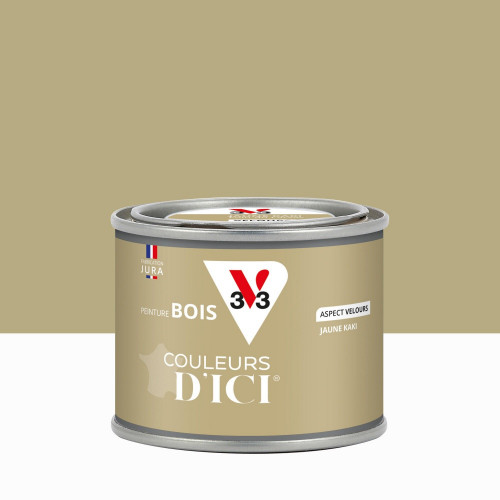 Peinture extérieure bois V33 Couleurs d'ici, jaune kaki velours  0.125l - V33
