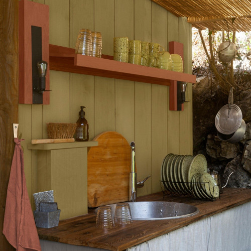 Peinture extérieure bois V33 Couleurs d'ici, jaune kaki velours  0.5l - V33