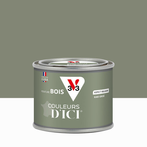Peinture extérieure bois V33 Couleurs d'ici, kaki grisé velours 0.125l - V33
