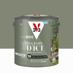 Peinture extérieure bois V33 Couleurs d'ici, kaki grisé velours 2l de marque V33, référence: B9195300