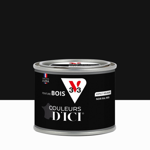 Peinture extérieure bois V33 Couleurs d'ici, noir ral 9005 velours  0.125l - V33