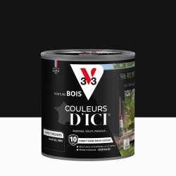 Peinture extérieure bois V33 Couleurs d'ici, noir ral 9005 velours 0.5l - V33