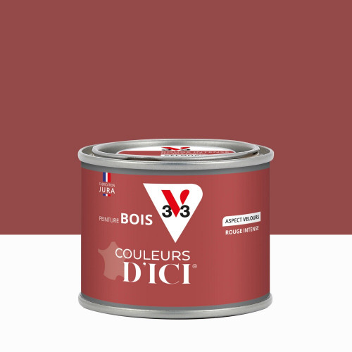 Peinture extérieure bois V33 Couleurs d'ici, rouge intense velours 0.125l - V33