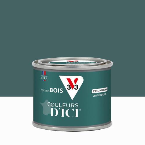 Peinture extérieure bois V33 Couleurs d'ici, vert profond velours  0.125l - V33