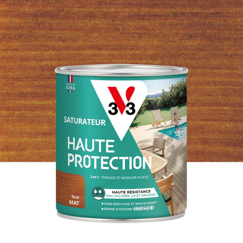 Saturateur pour bois extérieur V33 Haute protection teck mat 0.75L - V33