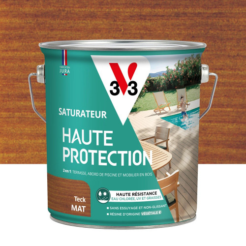 Saturateur pour bois extérieur V33 Haute protection teck mat 2.5L - V33