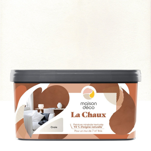 Peinture a effet, La chaux MAISON DECO, craie, extramat, 2.5 l - MAISON DECO
