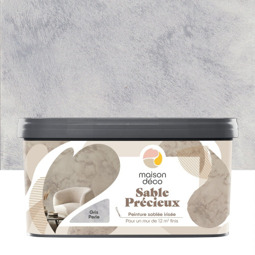 Peinture à effet, Sable precieux MAISON DECO, gris perle, sablé, 2l - MAISON DECO