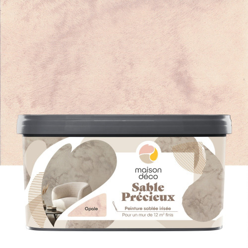 Peinture à effet, Sable precieux MAISON DECO, opale, sablé, 2l - MAISON DECO