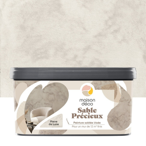 Peinture à effet, Sable precieux MAISON DECO, pierre lune, sablé, 2l - MAISON DECO