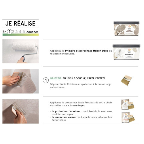 Protecteur Sable precieux, MAISON DECO, protecteur incolore satiné, 0.75 l - MAISON DECO
