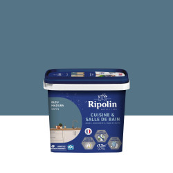 Peinture mur, RIPOLIN cuisine et bain, 0.75 litre, bleu madura satin - RIPOLIN