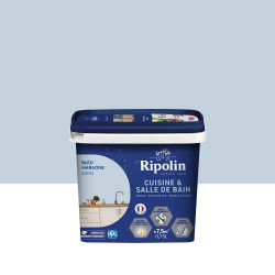 Peinture mur, RIPOLIN cuisine et bain, 0.75 litre, bleu maraone satin de marque RIPOLIN, référence: B9210700