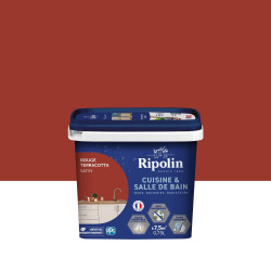 Peinture mur, RIPOLIN cuisine et bain, 0.75 litre, rouge terracotta satin de marque RIPOLIN, référence: B9210900