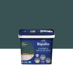 Peinture mur, RIPOLIN cuisine et bain, 0.75 litre, vert armerie satin de marque RIPOLIN, référence: B9211000
