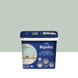 Peinture mur, RIPOLIN cuisine et bain, 0.75 litre, vert palatino satin de marque RIPOLIN, référence: B9211200