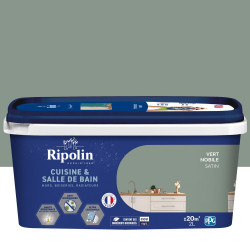 Peinture mur, RIPOLIN cuisine et bain, 2 litres, vert nobile satin de marque RIPOLIN, référence: B9212100
