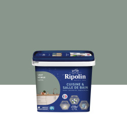 Peinture mur, RIPOLIN, cuisine et bain, 0.75 litre, vert nobile satin de marque RIPOLIN, référence: B9212500