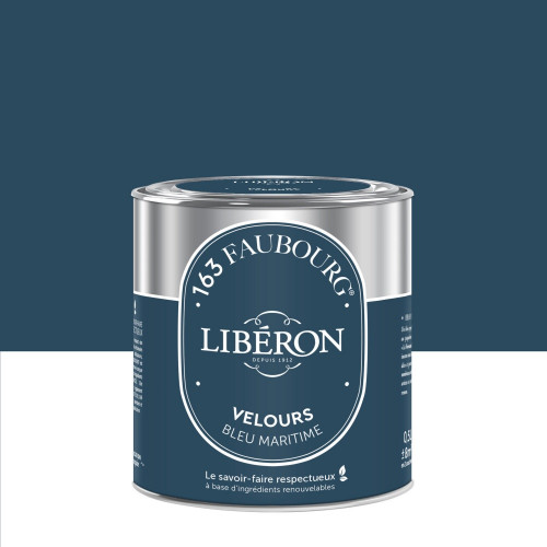 Peinture bleu maritime multisupport 163 faubourg LIBÉRON velours 0.5 l - LIBERON