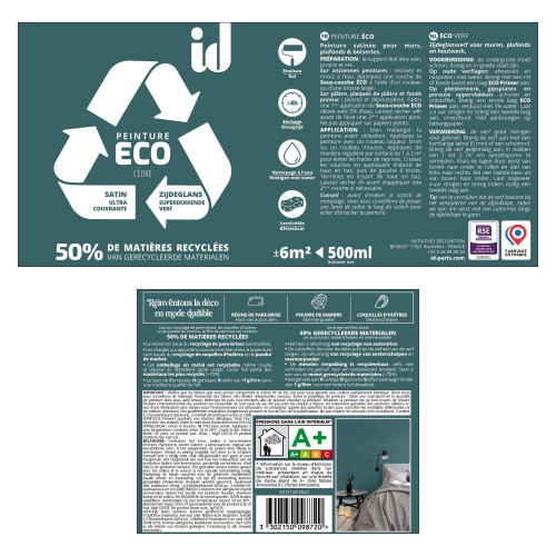 Peinture cedre multisupport ECO ID satiné 0.5 l - ID
