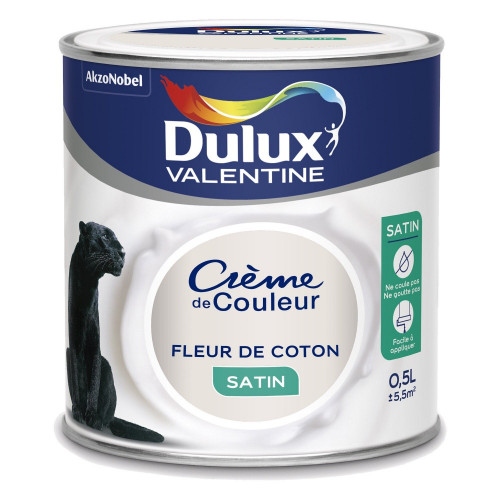 Peinture Fleur De Coton Satin Dulux Valentine Crème De Couleur 0.5 L - DULUX VALENTINE