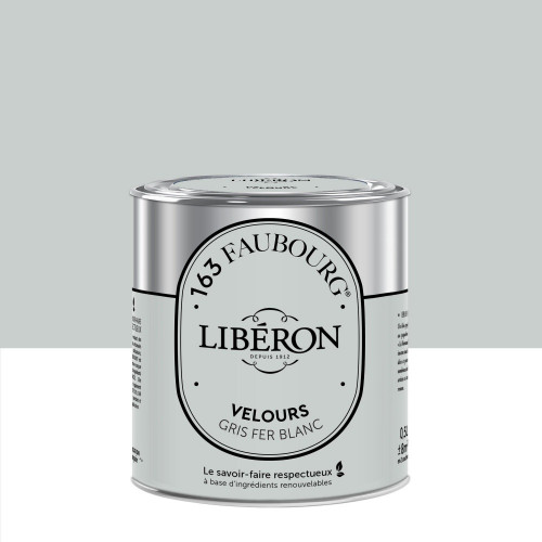 Peinture gris fer blanc multisupport 163 faubourg LIBÉRON velours 0.5 l - LIBERON