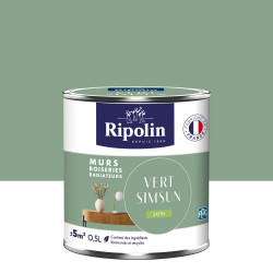Peinture intérieur mur/boiserie/radiateur satiné, RIPOLIN,  vert simsun, 0.5 litre de marque RIPOLIN, référence: B9218200