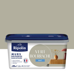 Peinture mur, boiserie, radiateur vert bourrache mat RIPOLIN Interieur 2.5l de marque RIPOLIN, référence: B9220000