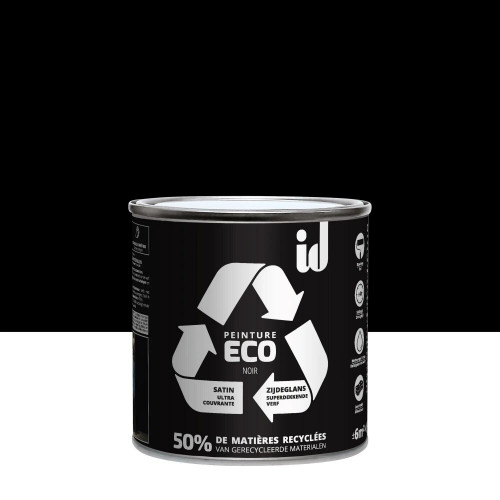 Peinture noir mur / plafond ID Eco satiné 0.5 l - ID