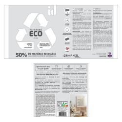 Peinture perle mur / plafond ID Eco satiné 2 l - ID