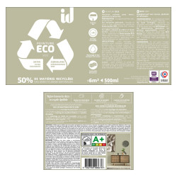 Peinture sauge mur / plafond ID Eco satiné 0.5 l - ID