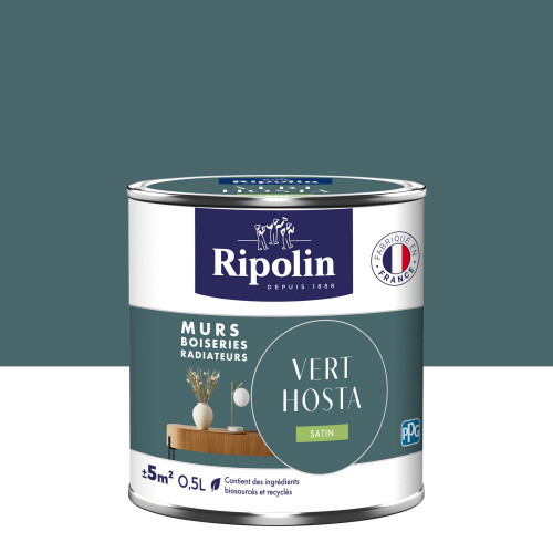 Peinture vert hosta mur, boiserie, radiateur RIPOLIN satine 0.5 l - RIPOLIN