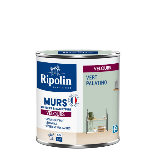Peinture vert palatino mur, boiserie, radiateur RIPOLIN velours 0.5 l - RIPOLIN