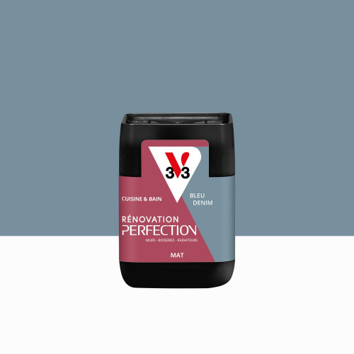 Peinture meuble bleu denim mat V33 Rénovation cuisine et bain 0.075l - V33