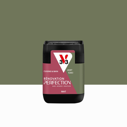 Peinture meuble, V33 Rénovation cuisine et bain, 0.075l, vert kaki mat - V33