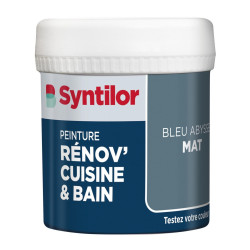 Testeur peinture meuble bleu abysse mat SYNTILOR Renov' cuisine et bain 0.075l - SYNTILOR